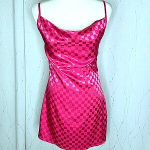 The Copper Closet Dark Pink Spaghetti Strap Mini Dress.